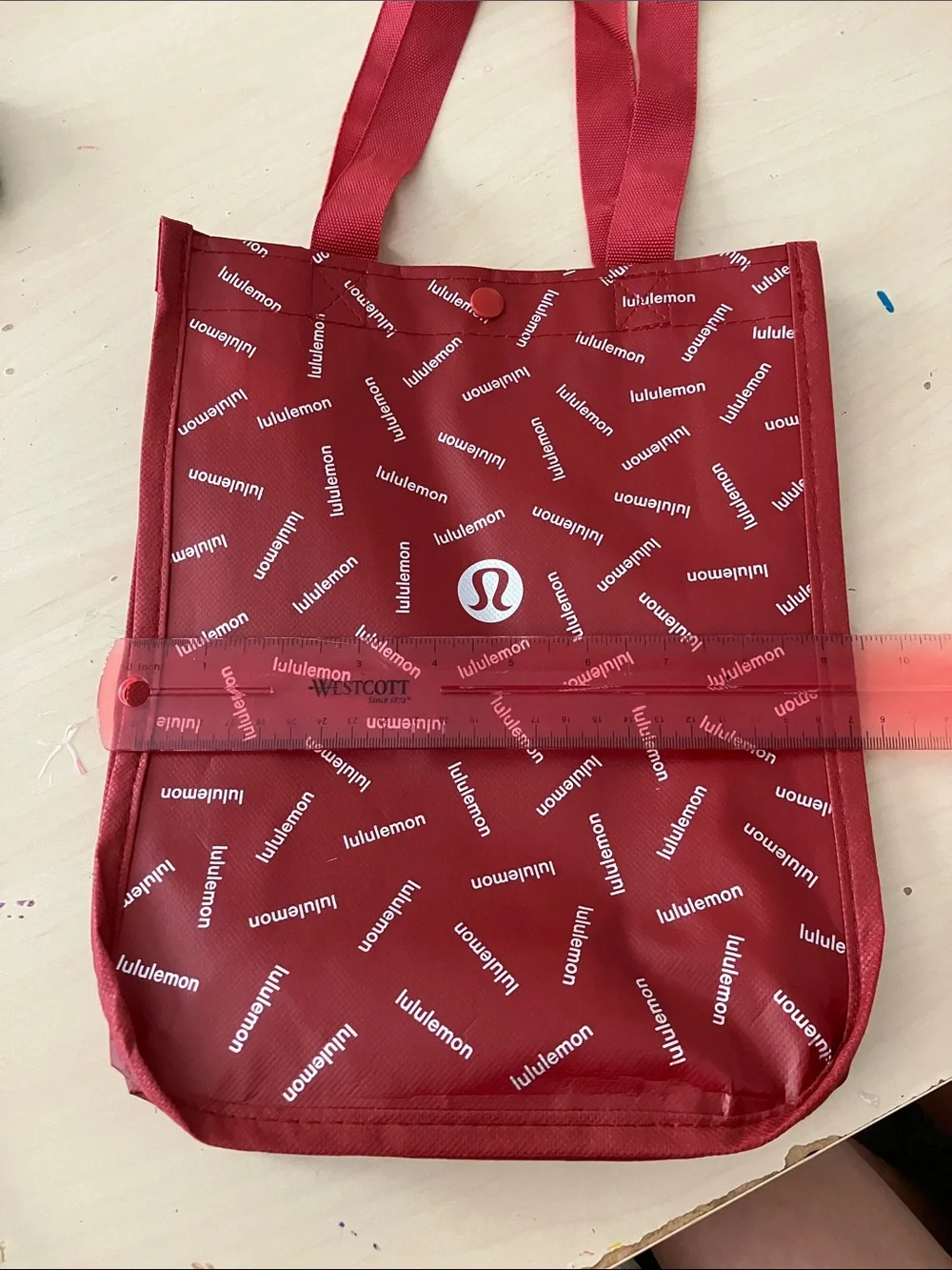 lululemon athletica Red Logo Repeating-Print Tote
